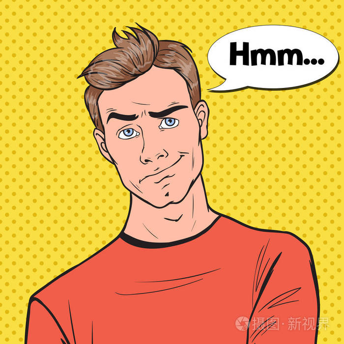 体贴焦虑的人面部表情.矢量插图