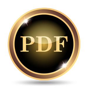 Pdf 图标。白色背景上的互联网按钮