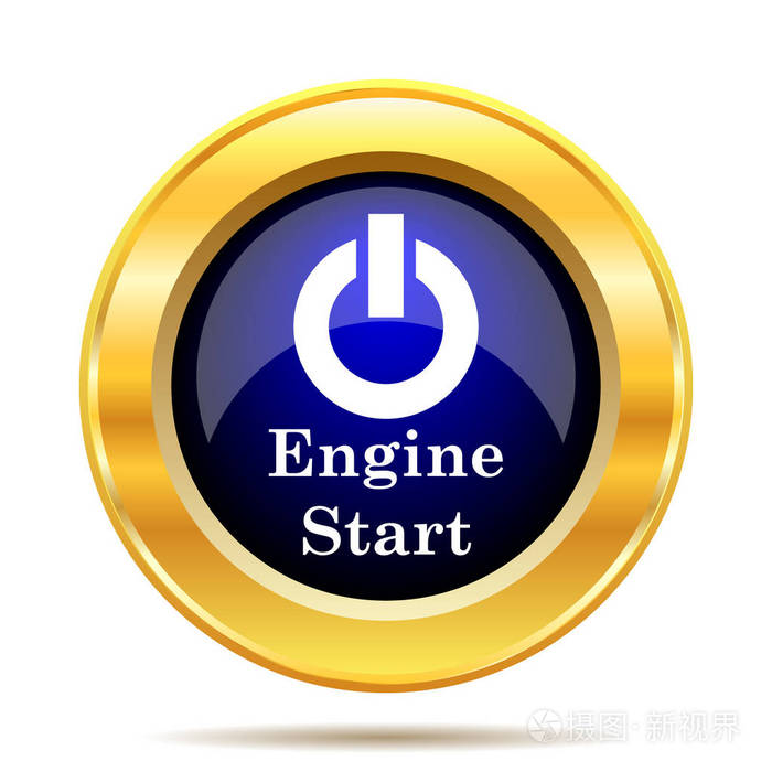 引擎启动图标.白色背景上的互联网按钮