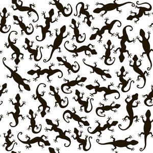 蜥蜴。无缝的抽象背景。矢量模式