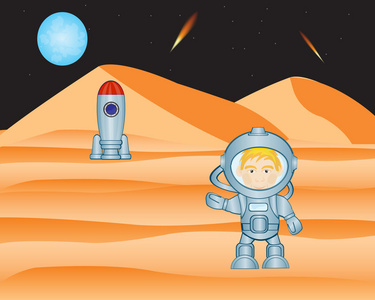 宇航员在火星上图片-宇航员在火星上素材-宇航员在火星上插画-摄图新