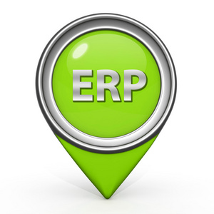 白色背景上的 erp 指针图标