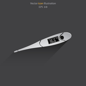 矢量医疗温度计平图标