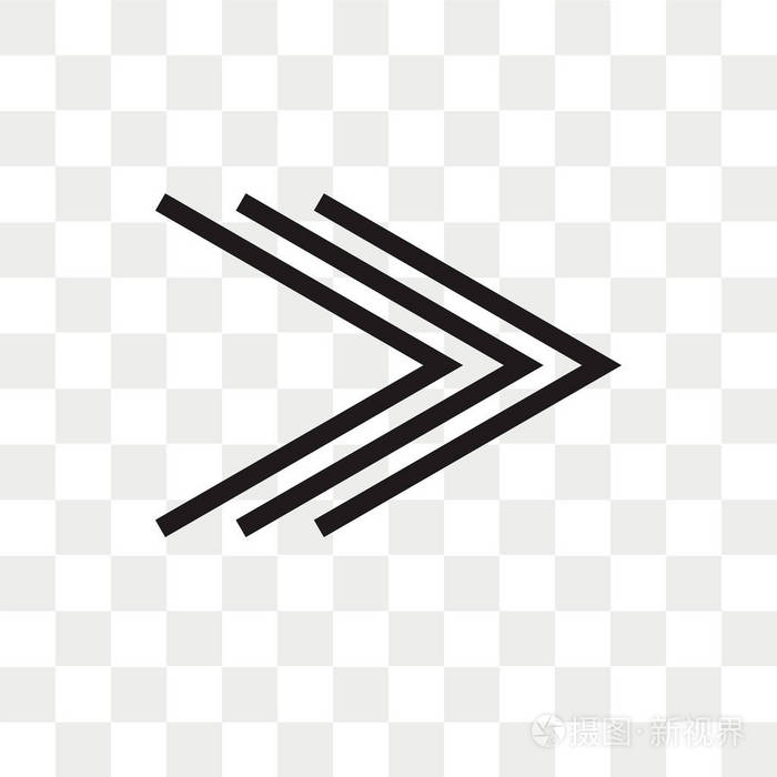 在透明背景上隔离的向右箭头矢量图标, 右箭头徽标概念
