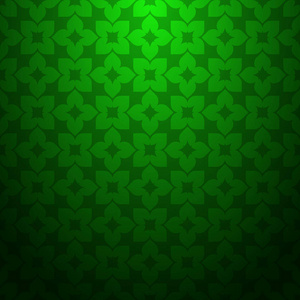 绿色抽象背景, 带条纹纹理的几何无缝图案与黑暗的底部渐变