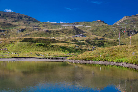 冰川湖在大格洛克纳山之下, 国家公园 Hohe Tauern, 奥地利