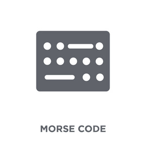 莫尔斯电码图标。莫尔斯代码设计概念从通信收集。简单的元素向量例证在白色背景
