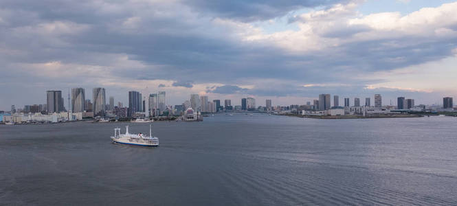 夕阳下的东京城市夜景