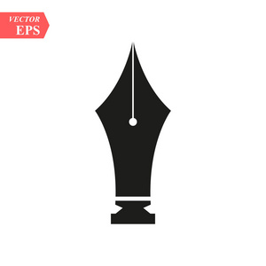 写程序用于为应用程序和网站编写平面矢量图标的钢笔笔尖或笔尖 eps10