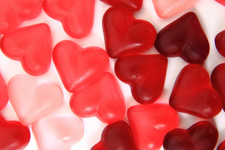 甜蜜糖果作为情人节背景