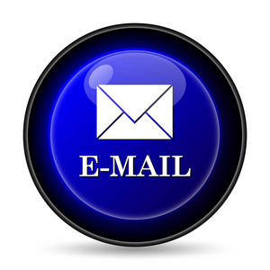 电子邮件图标。白色背景上的互联网按钮