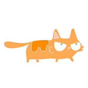 纯色风格动画片愤怒的猫