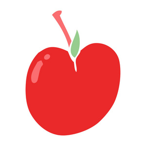 一个苹果的动画片涂鸦