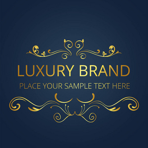 奢侈品品牌现代黄金标志模板设计矢量图像