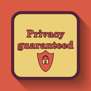 隐私保证图标, 彩色网站上的橙色背景按钮
