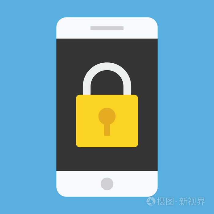 矢量智能手机锁定屏幕上的图标