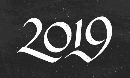 新年快乐2019矢量贺卡设计