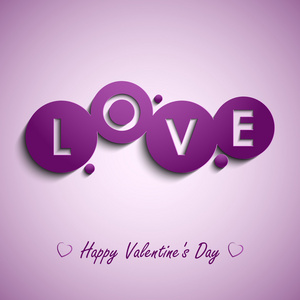 情人节礼物卡与紫色的圆圈背景