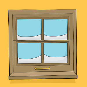 窗口窗格与雪图片