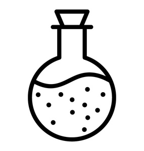 实验室研究概念的化学烧瓶图标设计