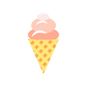 白色背景下的冰淇淋图标矢量隔离