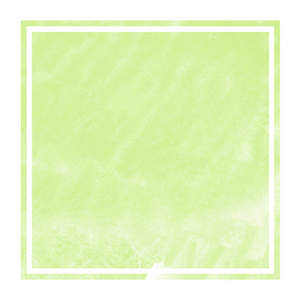 浅绿色手画水彩矩形框架背景纹理与污渍。现代设计元素