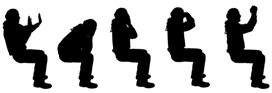 坐在男子的剪影