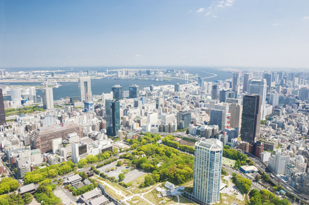 日本东京城市鸟瞰图