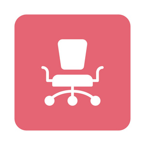 办公椅平面图标隔离在白色背景, 向量, 例证