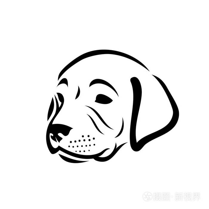 拉布拉多猎犬小狗-矢量插画