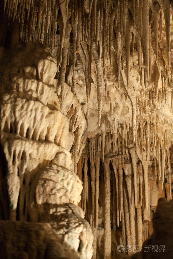 drach 与许多的石笋和钟乳石洞穴.马略卡岛西班牙照片-正版商用图片08