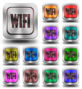 Wifi 铝光泽图标，疯狂的颜色