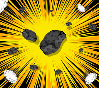 复古的小行星石头森伯斯特背景