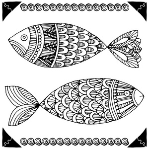 简单的白色背景上的鱼图片