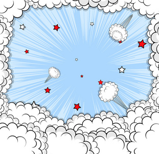抽象设计漫画爆裂云朵背景