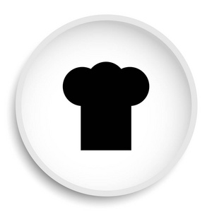 主厨图标。厨师网站按钮白色背景