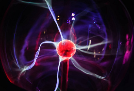 神奇等离子球灯能量。科学和物理。权力抽象概念