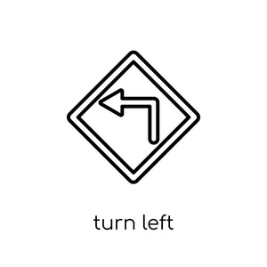 汇集箭头左转标志图标.