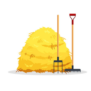 在白色背景下被隔离的干草捆.