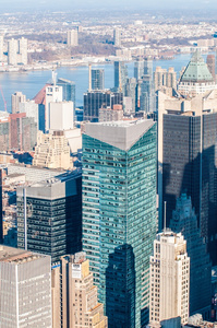 纽约曼哈顿中城空中全景视图与 skyscr