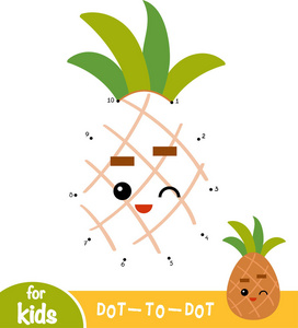 数字游戏, 教育点点点游戏的孩子, 菠萝照片