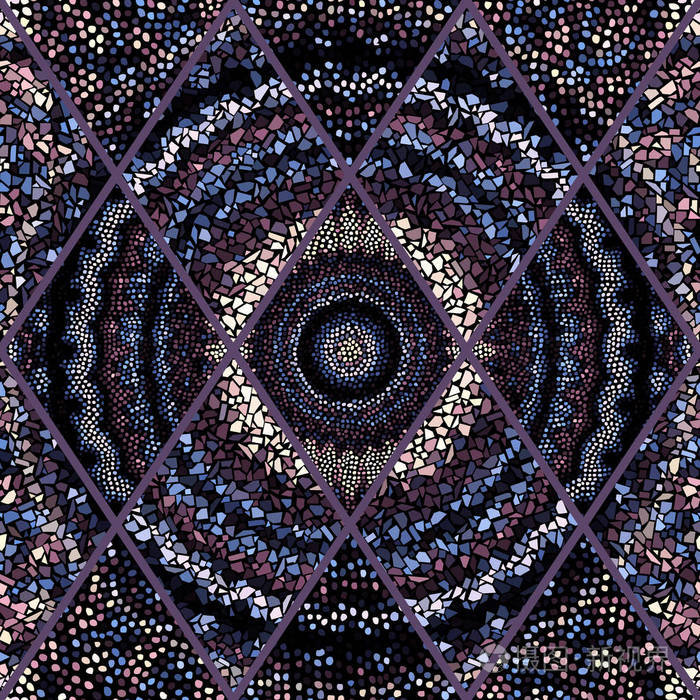 无缝拼接艺术图案矢量插画