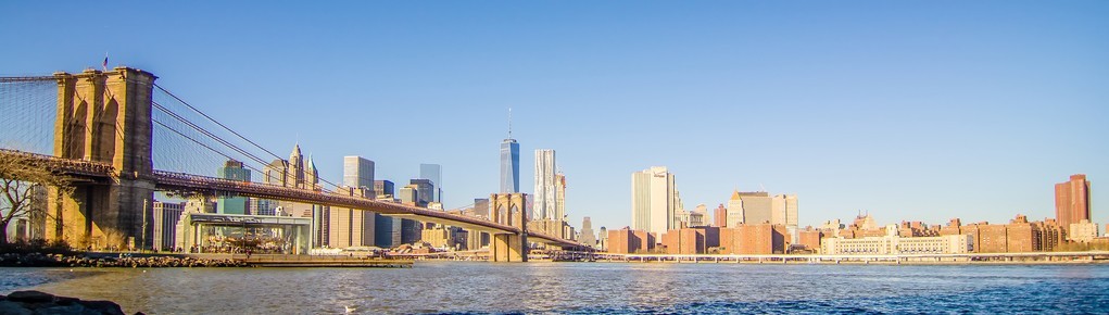 布鲁克林大桥和纽约市曼哈顿天际线