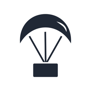 降落伞图标矢量隔离白色背景为您的 web 和移动应用程序设计, 降落伞