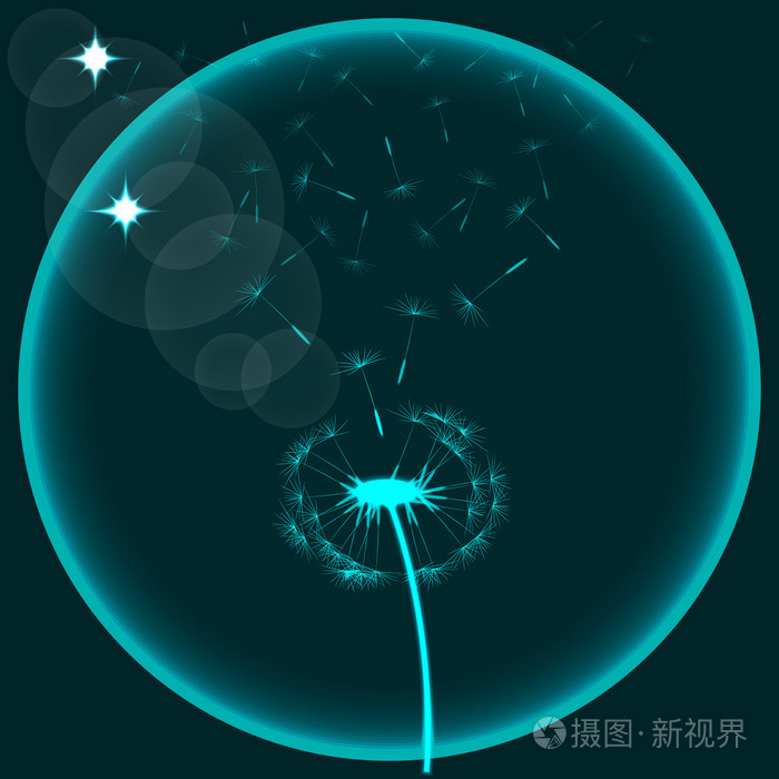 抽象的绿色蒲公英