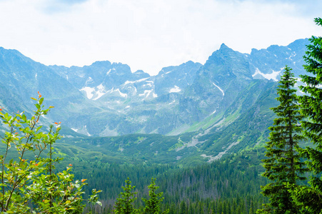 在欧洲旅行。远足的地方。Tatra 公园的山和山