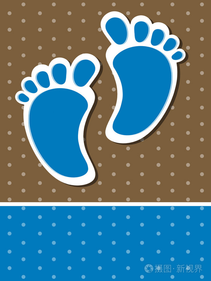 彩色的脚打印