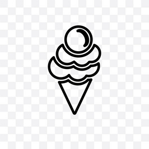 冰淇淋矢量线性图标隔离在透明的背景下, 冰淇淋透明度概念可用于网络和手机