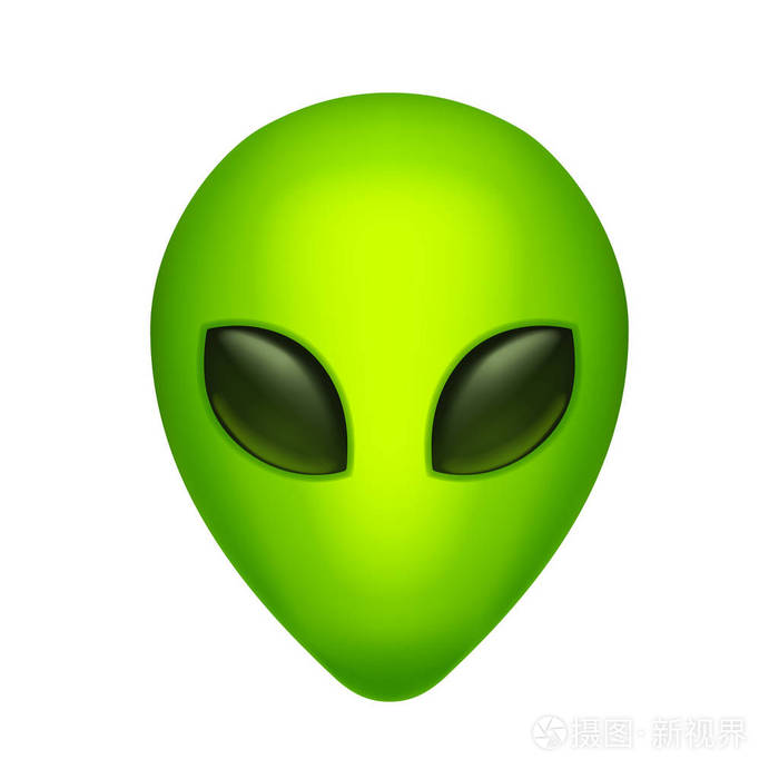 绿色外星人正面视图