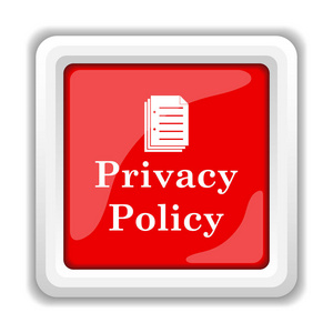 隐私策略图标。白色背景上的互联网按钮